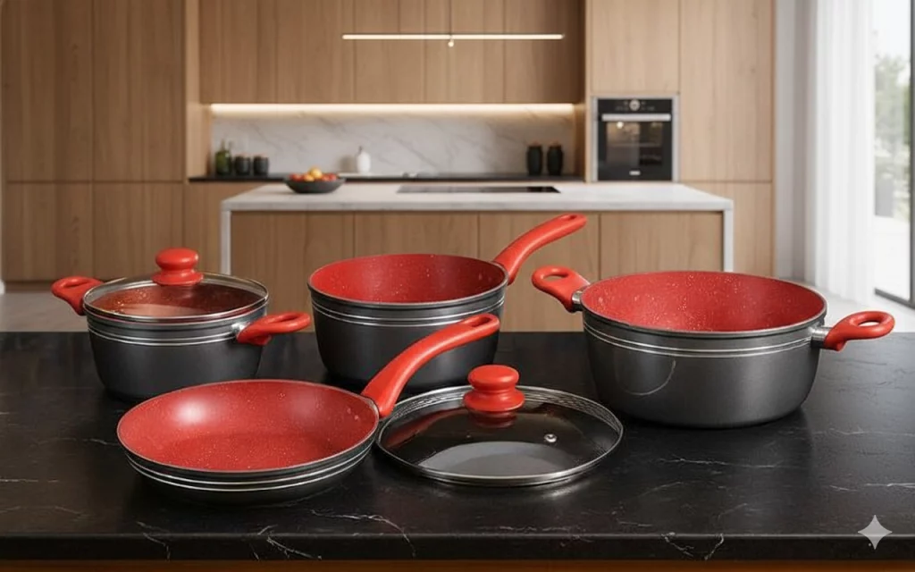conjunto de panelas redsilver na cozinha