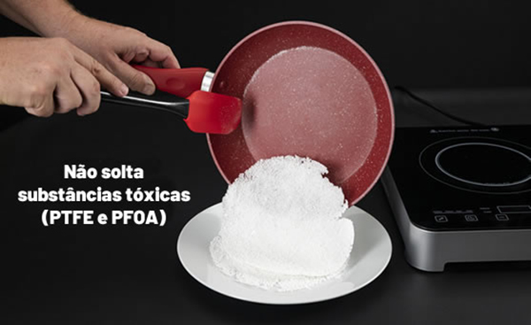 EXCLUSIVO: NOVA PANEA SUPER ANTIADERENTE VIRA FEBRE NO BRASIL! 6 A RedSilver não solta substâncias tóxicas, conhecidas como PTFE e PFOA. Foto: Reprodução